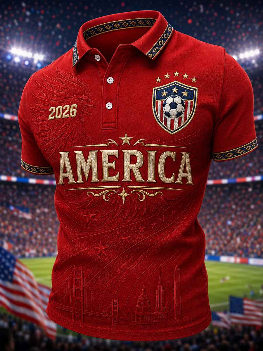 Men's Gift For Soccer Fans Print Casual Polo