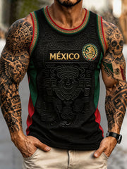 Men's Mexico Football Lover Art Printed Tank Tops gracestitchs