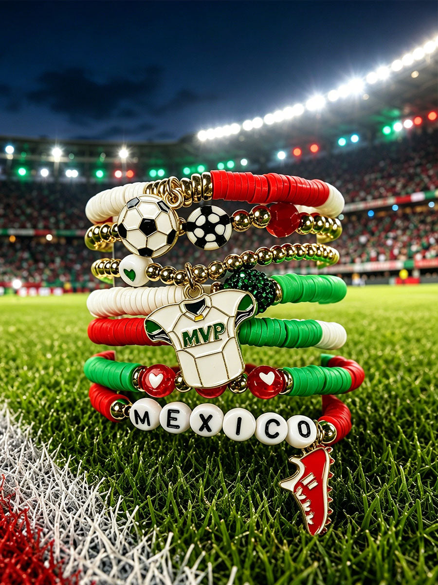 Mexico Football Casual Bracelet Set gracestitchs