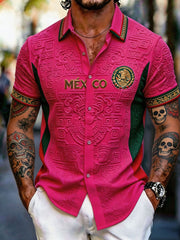 Men's Mexico Football Lover Art Printed Shirt gracestitchs