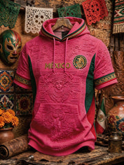 Men's Mexico Football Lover Art Printed Casual Tops gracestitchs