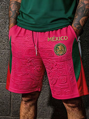 Men's Mexico Football Lover Art Printed Shorts gracestitchs