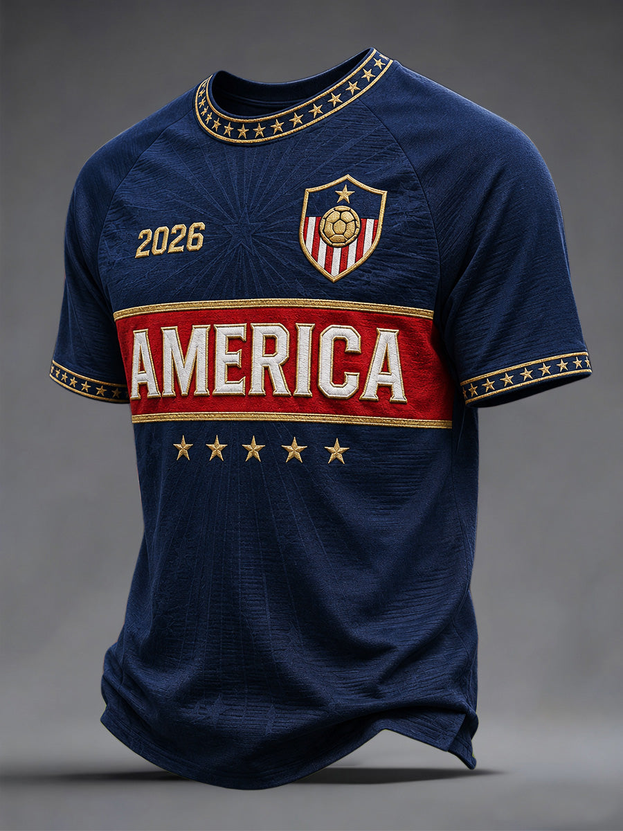 Men's Gift For Soccer Fans Print Casual Tee gracestitchs