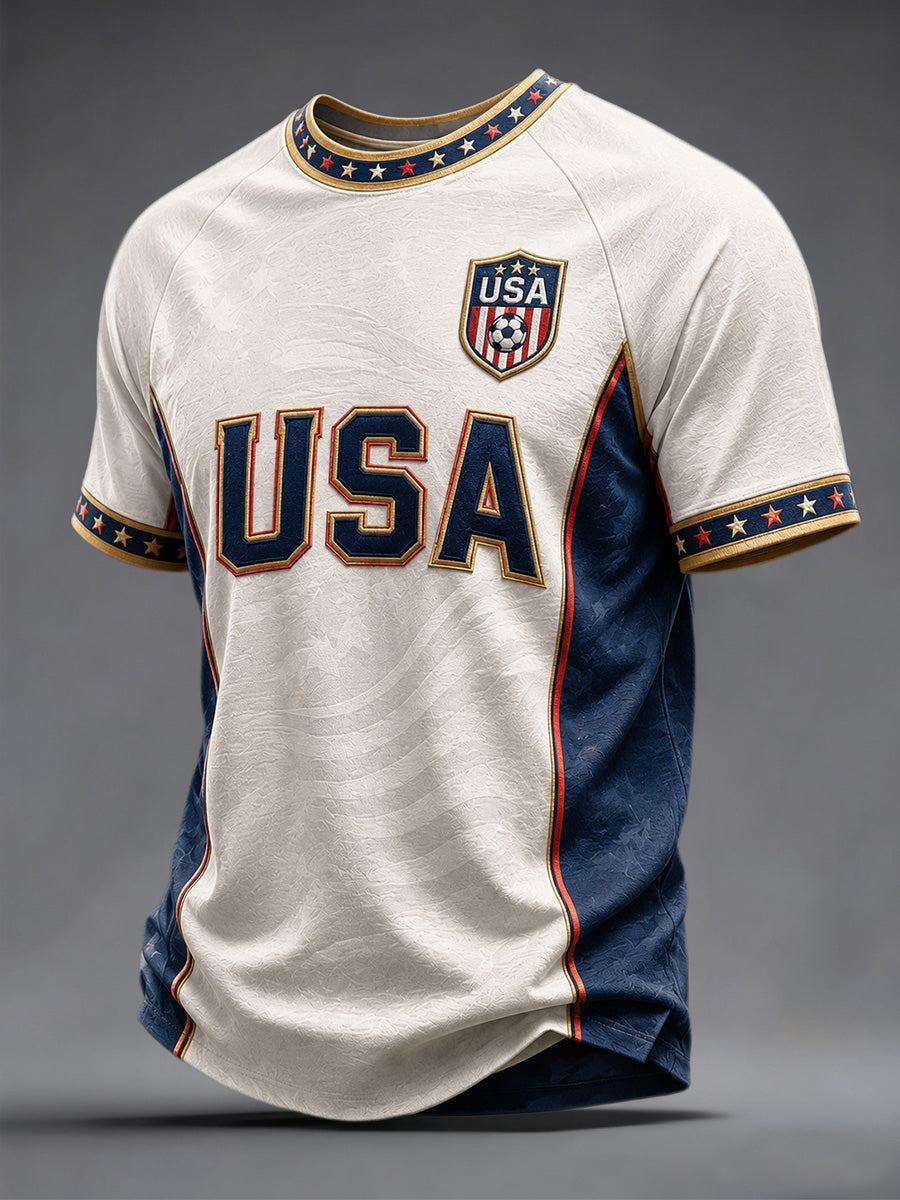 Men's Gift For Soccer Fans Print Casual Tee gracestitchs