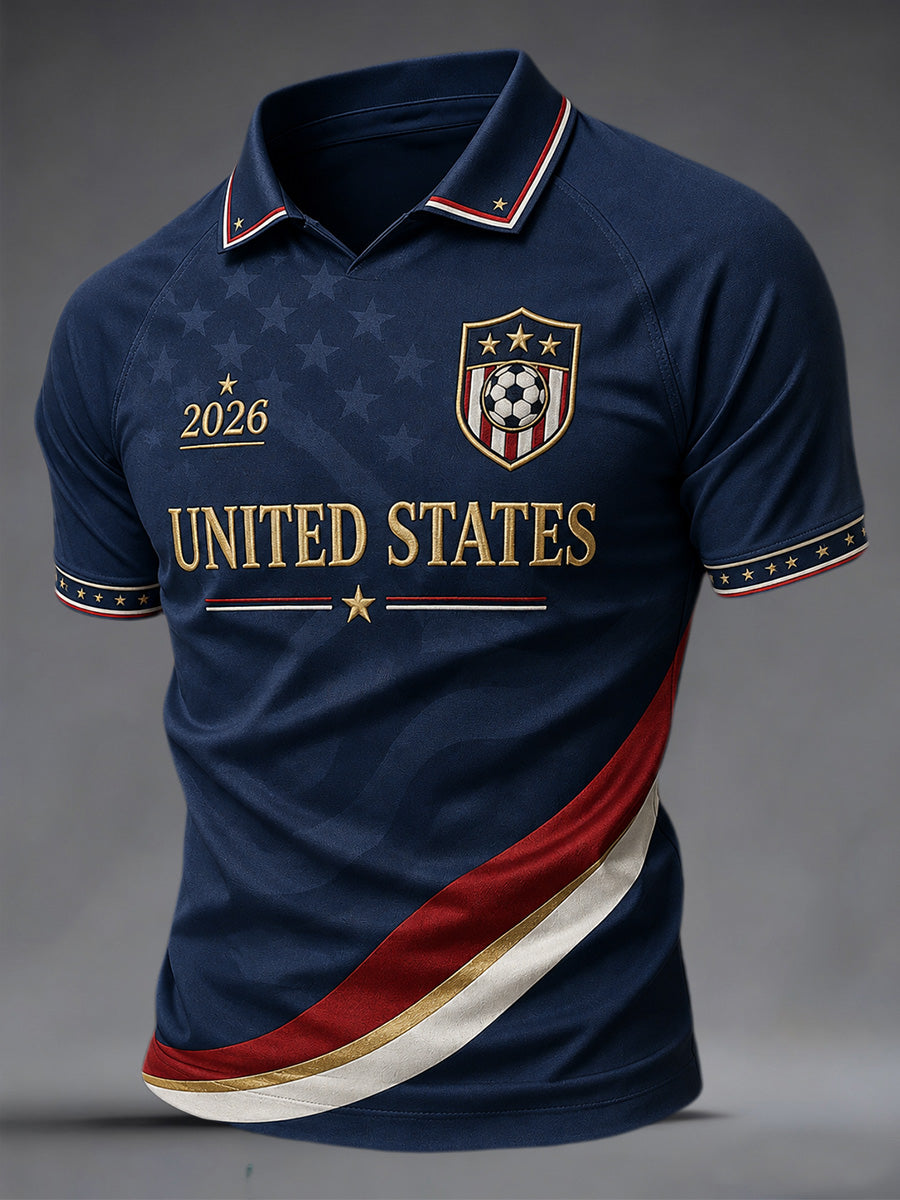 Men's Gift For Soccer Fans Print Casual Polo gracestitchs