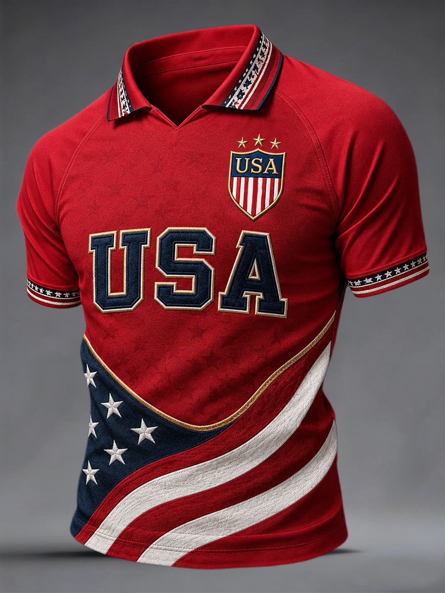 Men's Gift For Soccer Fans Print Casual Polo gracestitchs