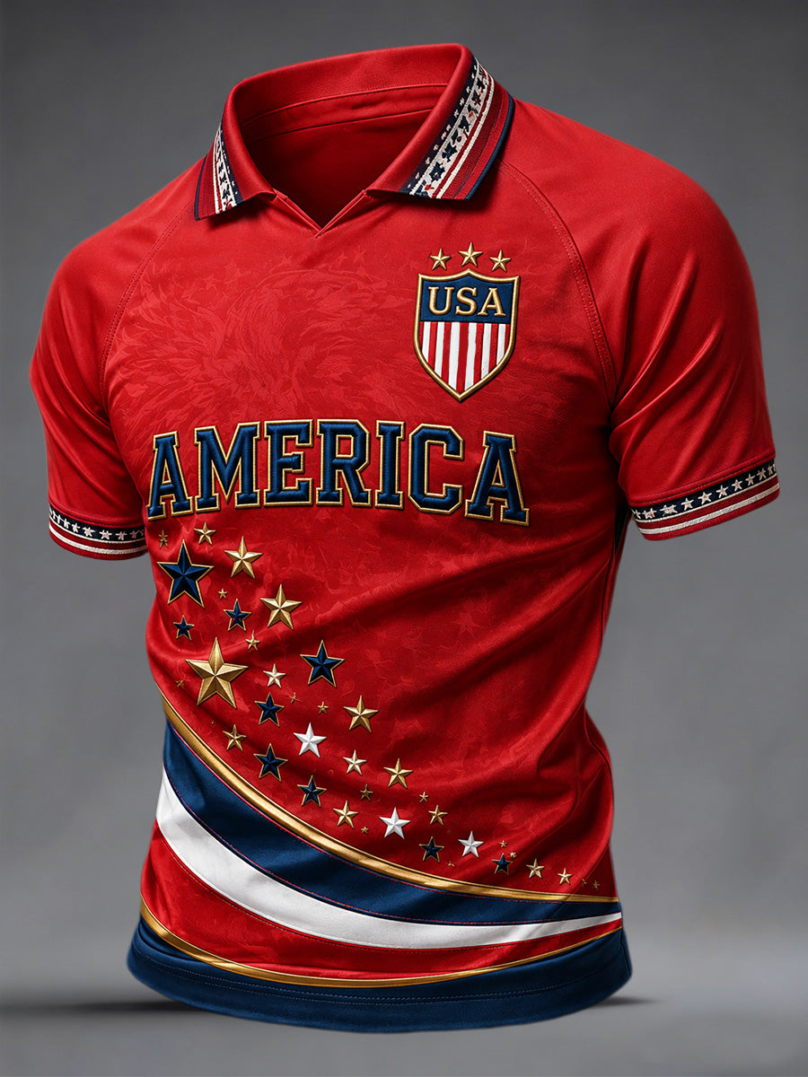Men's Gift For Soccer Fans Print Casual Polo gracestitchs