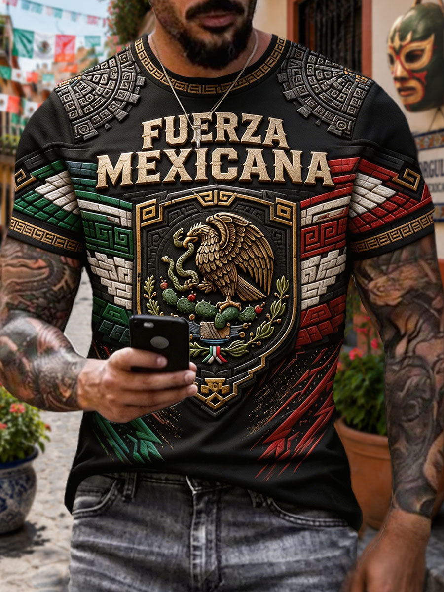 Men's Mexico Pride Art Printed T-shirt gracestitchs