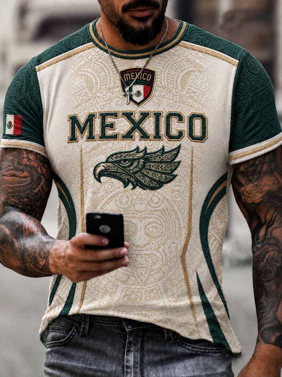 Men's Gift For Football Fans Print Casual Short Sleeve T-shirt gracestitchs