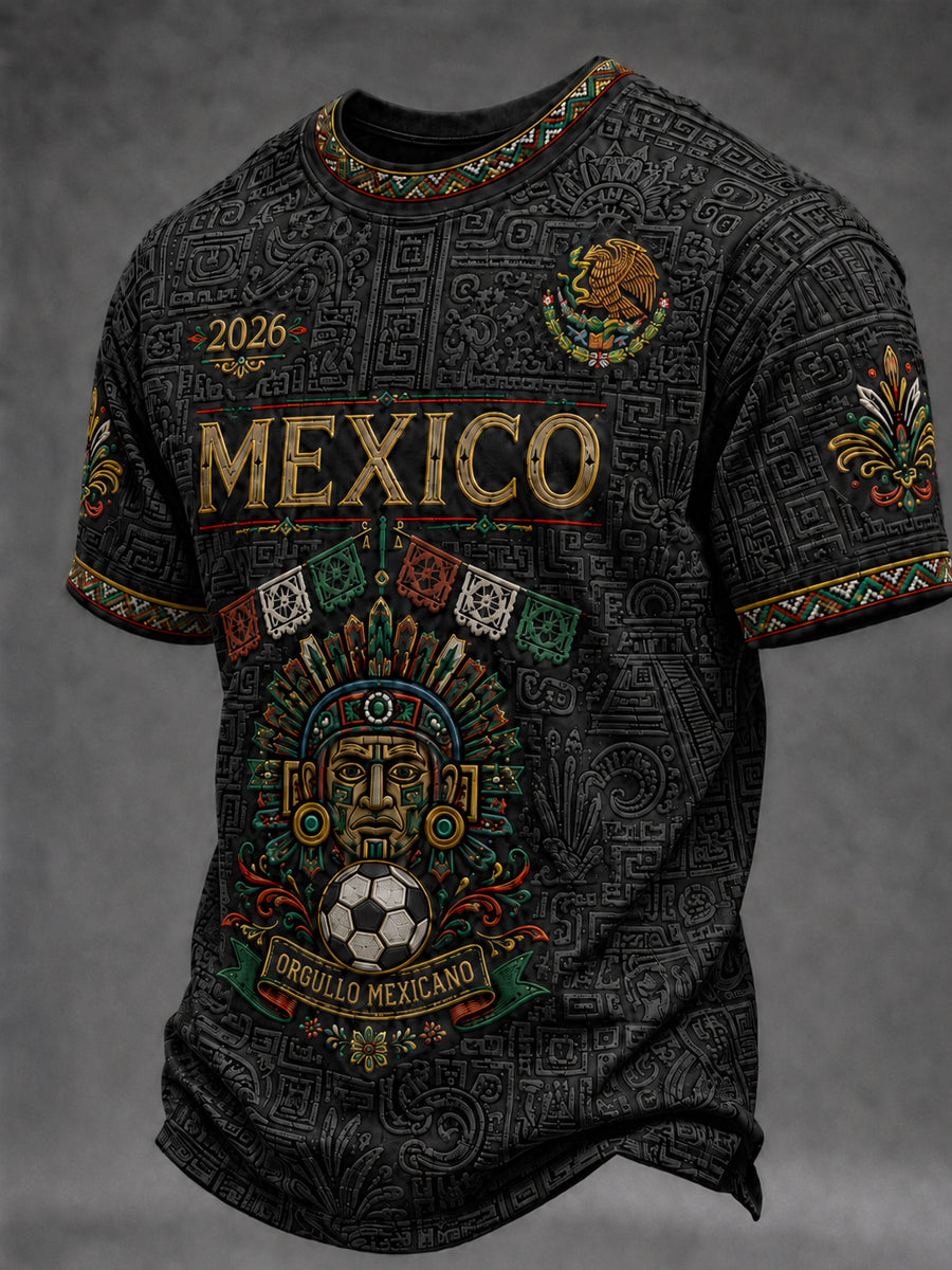 Men's Gift For Football Fans Print Casual Short Sleeve T-shirt gracestitchs