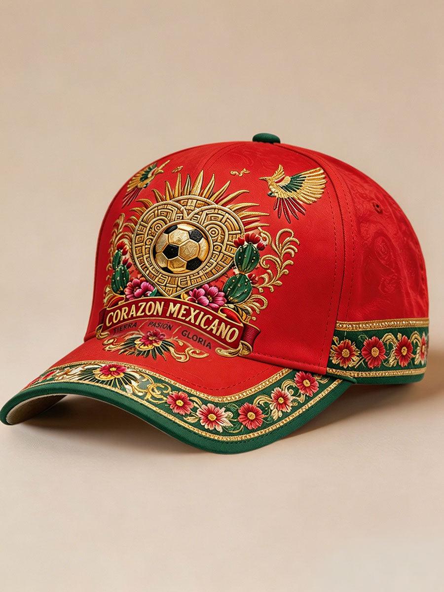 Unisex Mexico Football Lover Art Printed Hat gracestitchs