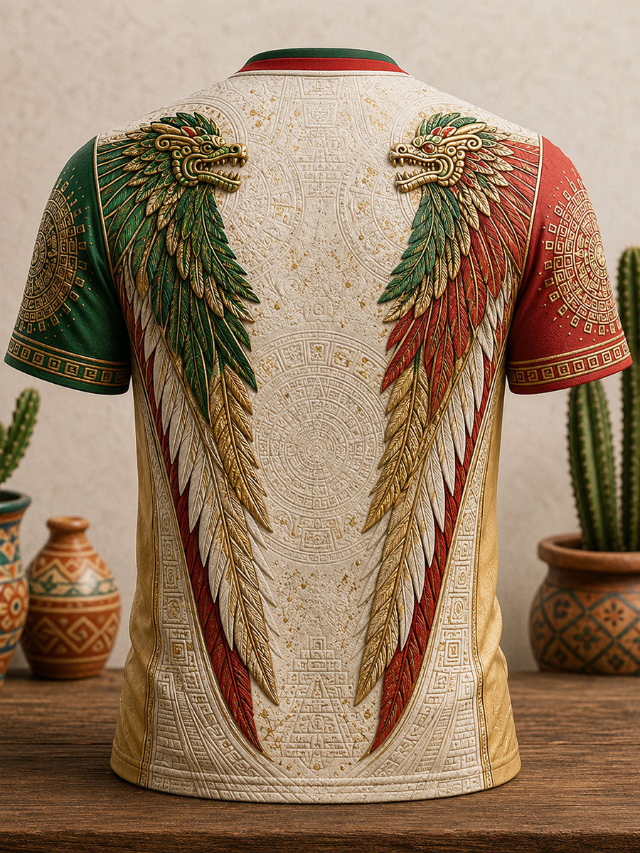 Men's Mexico Pride Art Printed V-neck T-shirt gracestitchs
