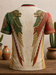 Men's Mexico Pride Art Printed V-neck T-shirt gracestitchs