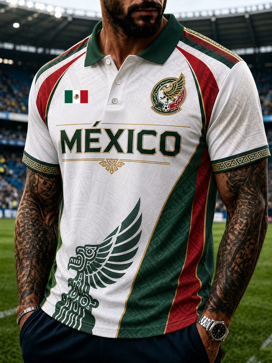 Men's Mexico Proud Art Printedpolo shirt gracestitchs