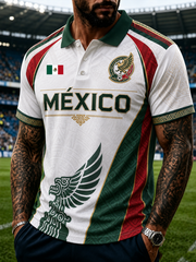Men's Mexico Proud Art Printedpolo shirt gracestitchs