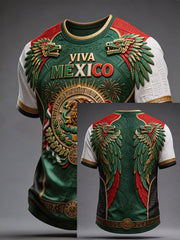 Men's Mexico Pride Art Printed T-shirt gracestitchs