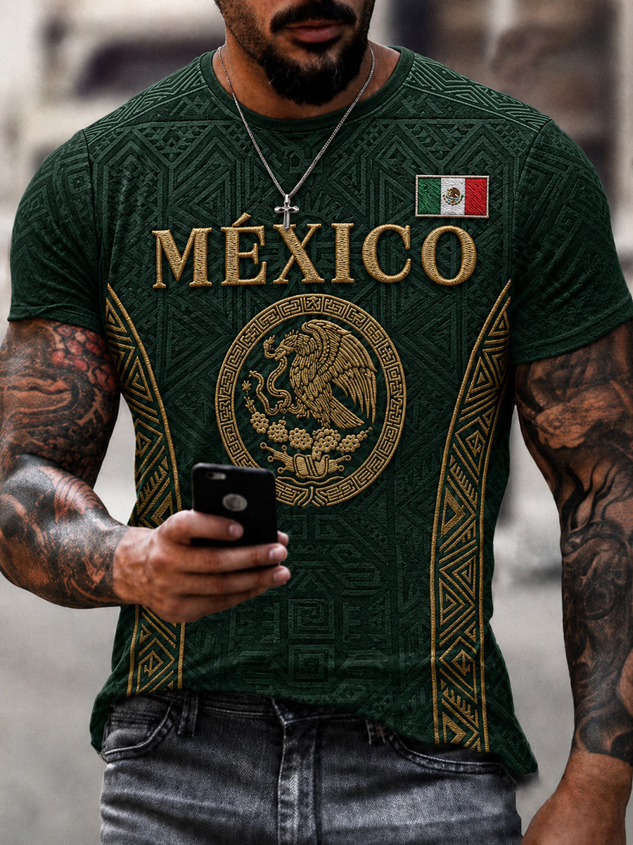 Men's Gift For Football Fans Print Casual Short Sleeve T-shirt gracestitchs