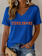 Women's Gift For Basketball Fans Print Casual V-Neck Tee gracestitchs