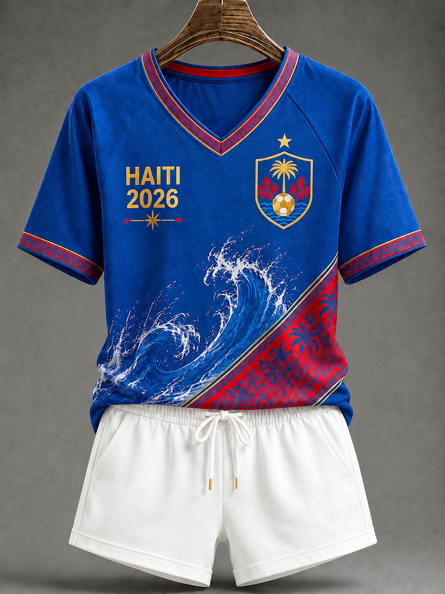 Women's 2026 Haiti Football Casual T-shirt gracestitchs