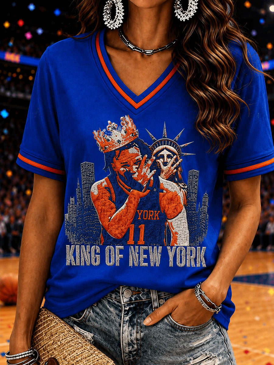 Women's Classic Basketball Fan Graphic Short Sleeve T-shirt gracestitchs