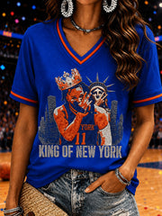 Women's Classic Basketball Fan Graphic Short Sleeve T-shirt gracestitchs