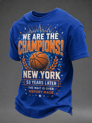 Men's We Are The Champions! Gift For Basketball Fans Print Casual Tee gracestitchs