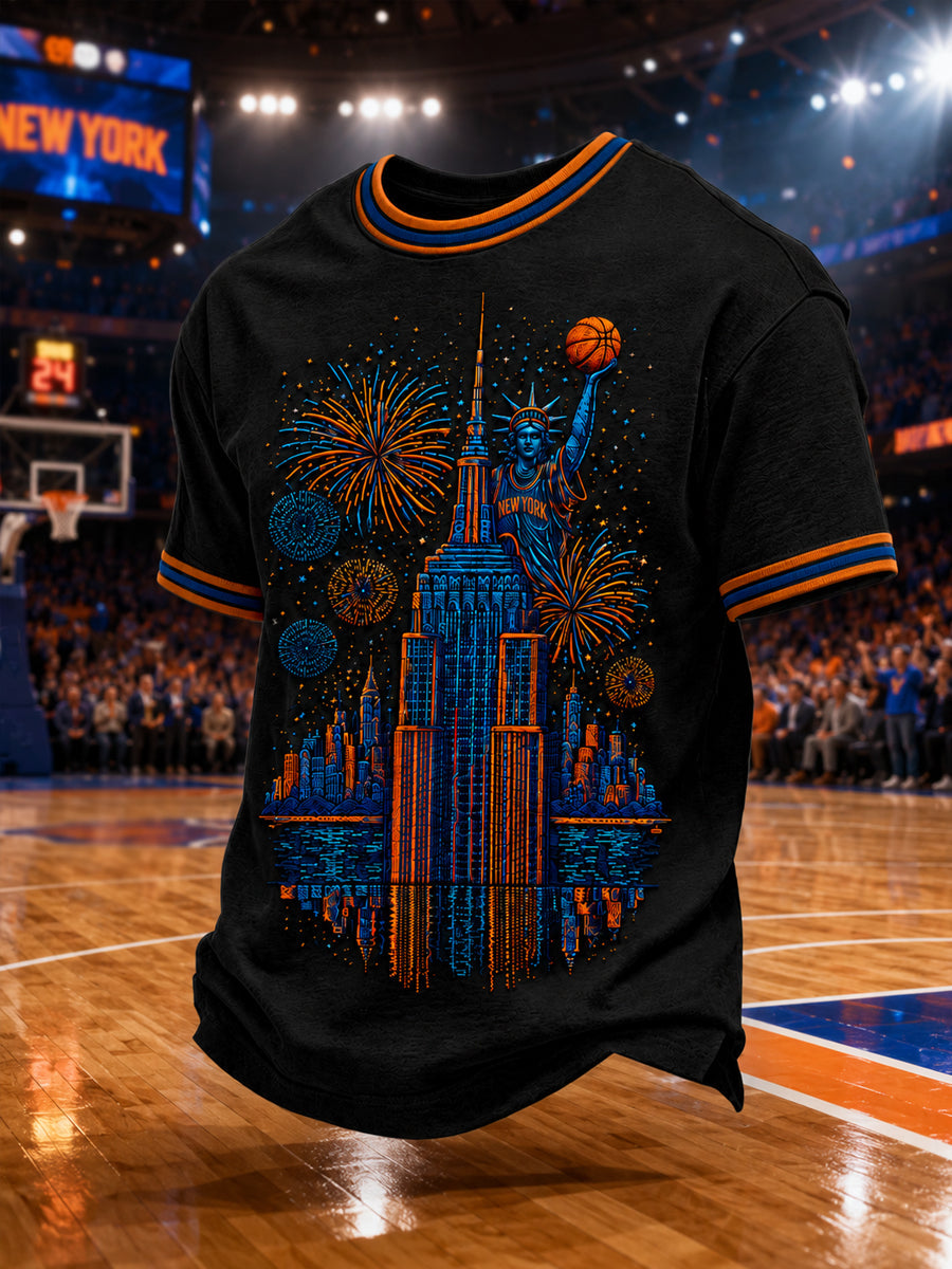 Men's Classic Basketball Fan Graphic Short Sleeve T-shirt gracestitchs