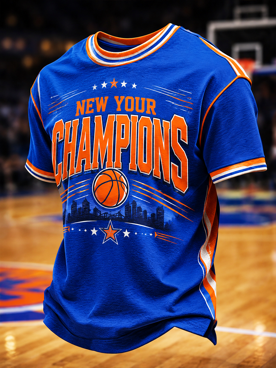 Men's New Yourk Champions Printed short sleeves t-shirt gracestitchs