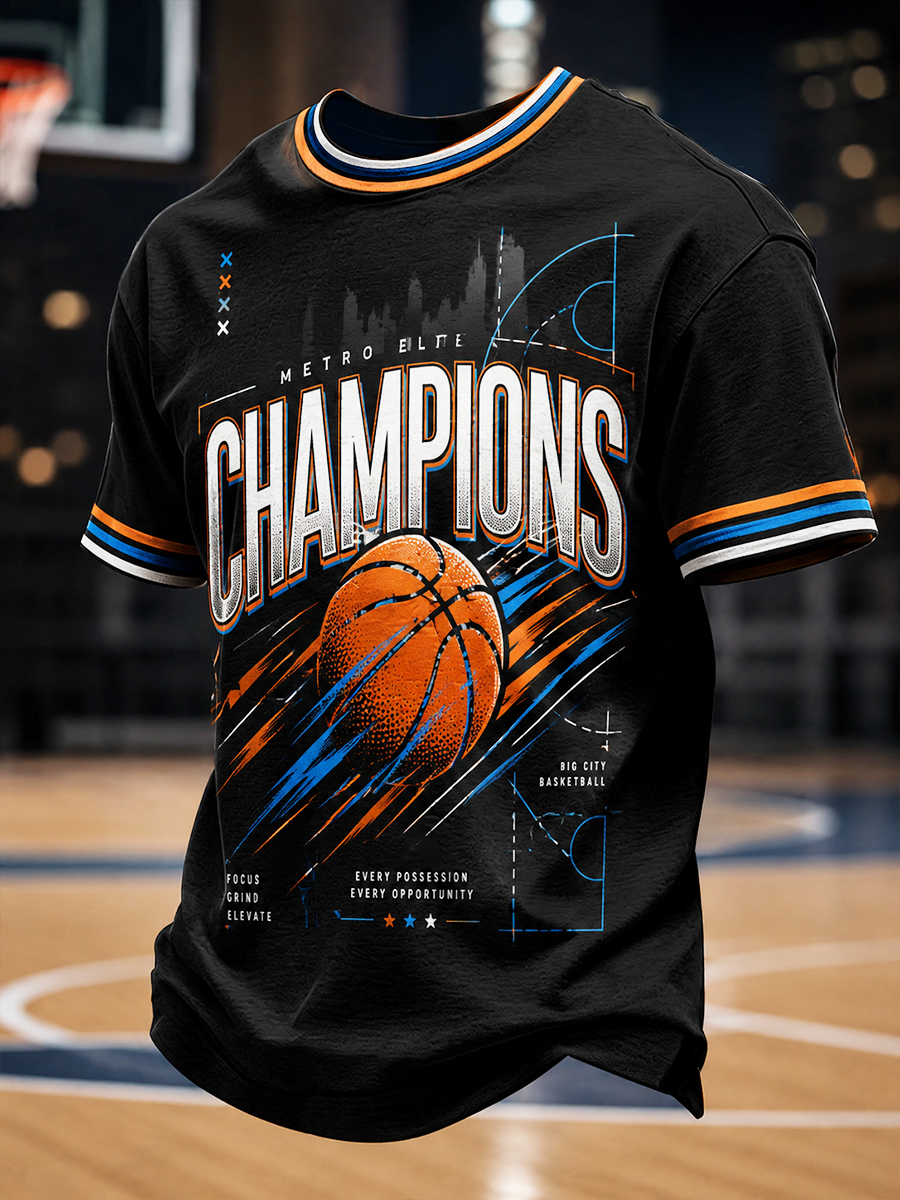 Men's New Yourk Champions Printed short sleeves t-shirt gracestitchs