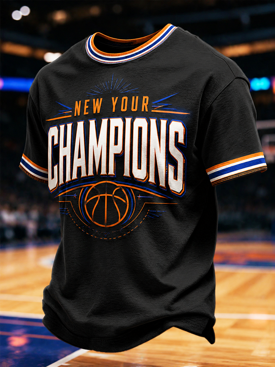 Men's New Yourk Champions Printed short sleeves t-shirt gracestitchs