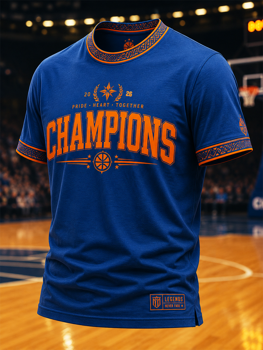 Men's New Yourk Champions Printed short sleeves t-shirt gracestitchs