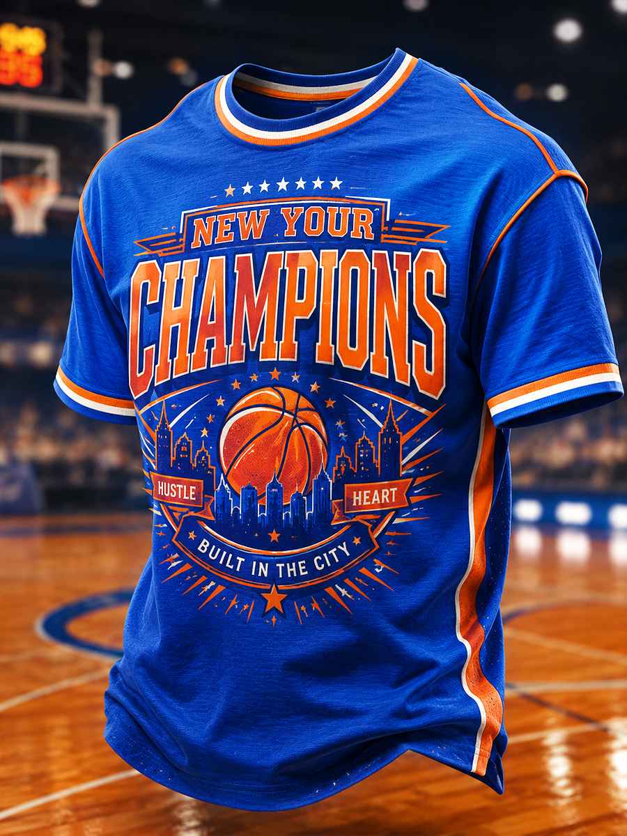 Men's New Yourk Champions Printed short sleeves t-shirt gracestitchs