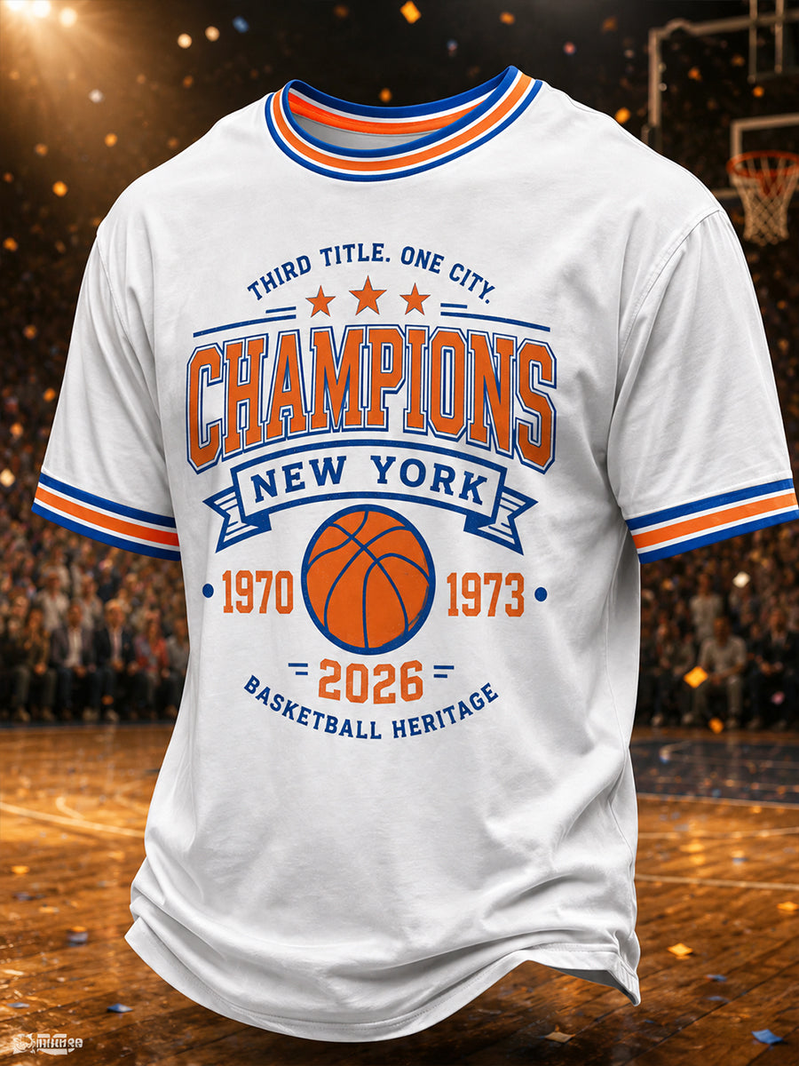Men's New York 2026 Champions Print T-Shirt gracestitchs