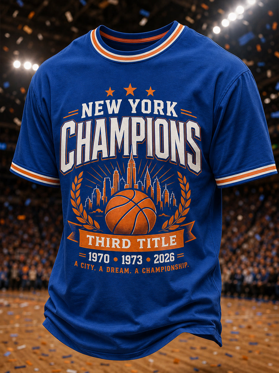 Men's New York 2026 Champions Print T-Shirt gracestitchs