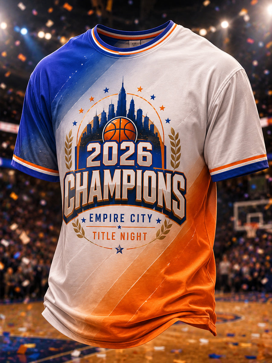 Men's New York 2026 Champions Print T-Shirt gracestitchs