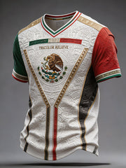Men's Mexico Football Lover Art Printed T-shirt gracestitchs