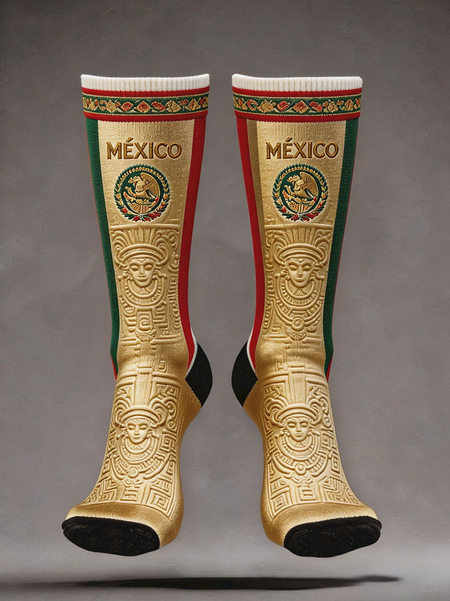 Unisex Mexico Football Lover Art Printed Socks gracestitchs