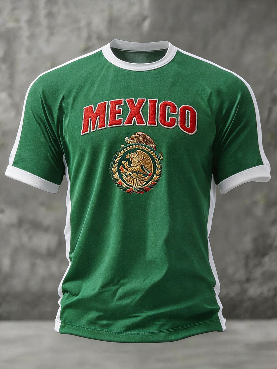 Men's Mexico Football Lover Art Printed T-shirt gracestitchs