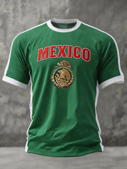 Men's Mexico Football Lover Art Printed T-shirt gracestitchs
