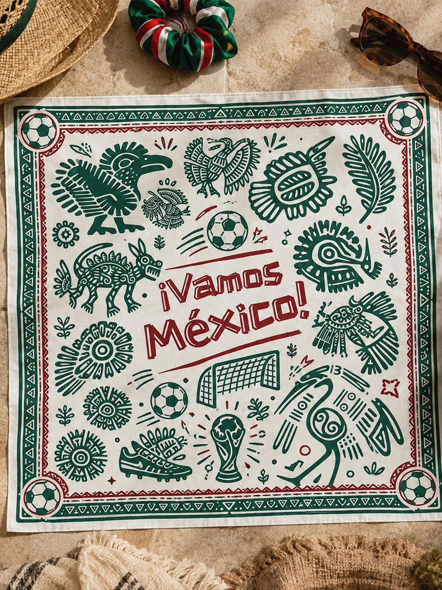 Unisex Mexico Football Lover Art Printed Bandana gracestitchs
