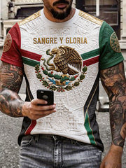 Men's Mexico Football Lover Art Printed T-shirt gracestitchs