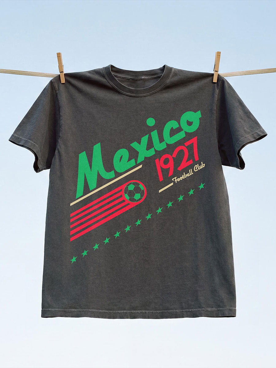 Men's Mexico Football Lover Art Printed T-shirt gracestitchs