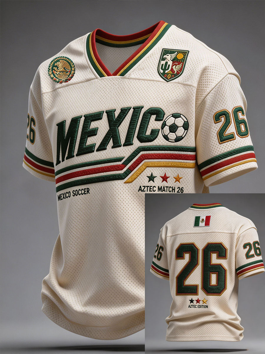 Men's Mexico Football Lover Art Printed T-shirt gracestitchs