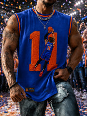 Men's Classic Basketball Fan Graphic Print Vests gracestitchs