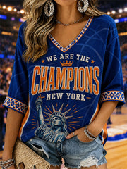 Women's Gift For Basketball Fans Print Casual Half-Sleeves V-Neck T-Shirt gracestitchs