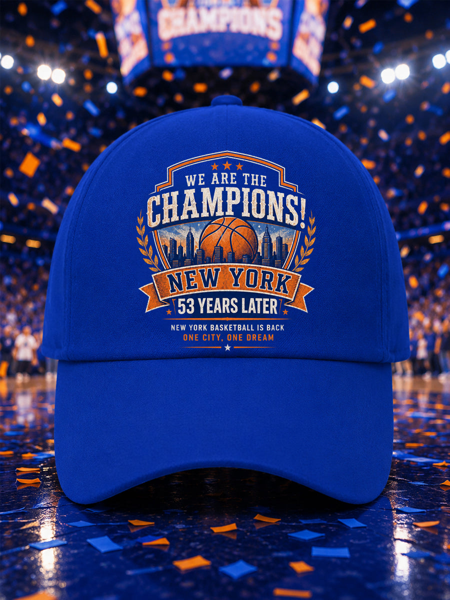 Unisex New York Basketball Champions Celebration Print Hat gracestitchs