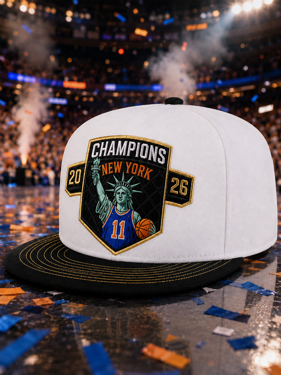 Unisex New York Basketball Champions Celebration Print Hat gracestitchs