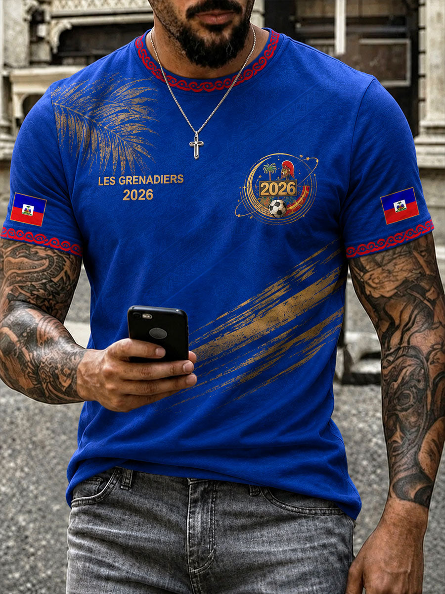 Men's 2026 Haiti Football Casual T-shirt gracestitchs