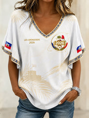 Women's 2026 Haiti Football Casual T-Shirt gracestitchs