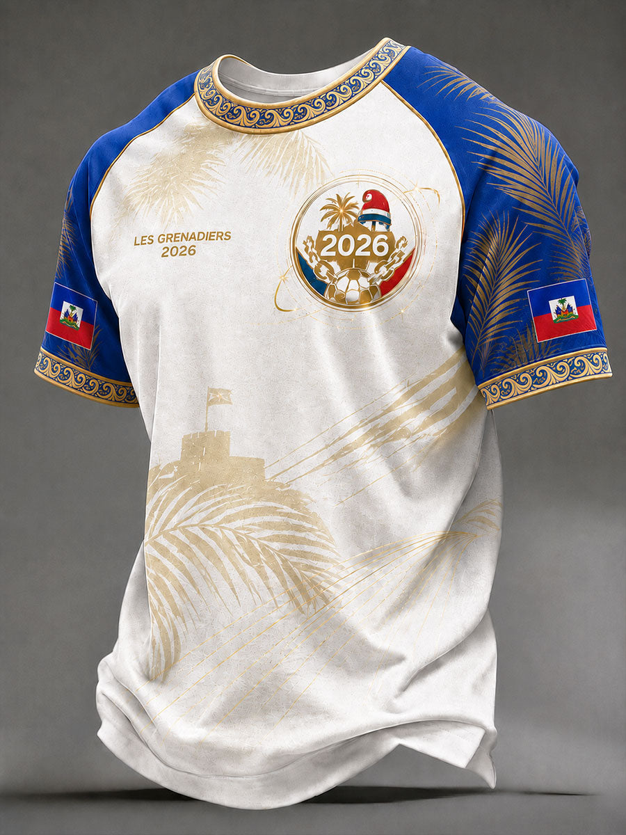 Men's 2026 Haiti Football Casual T-shirt gracestitchs